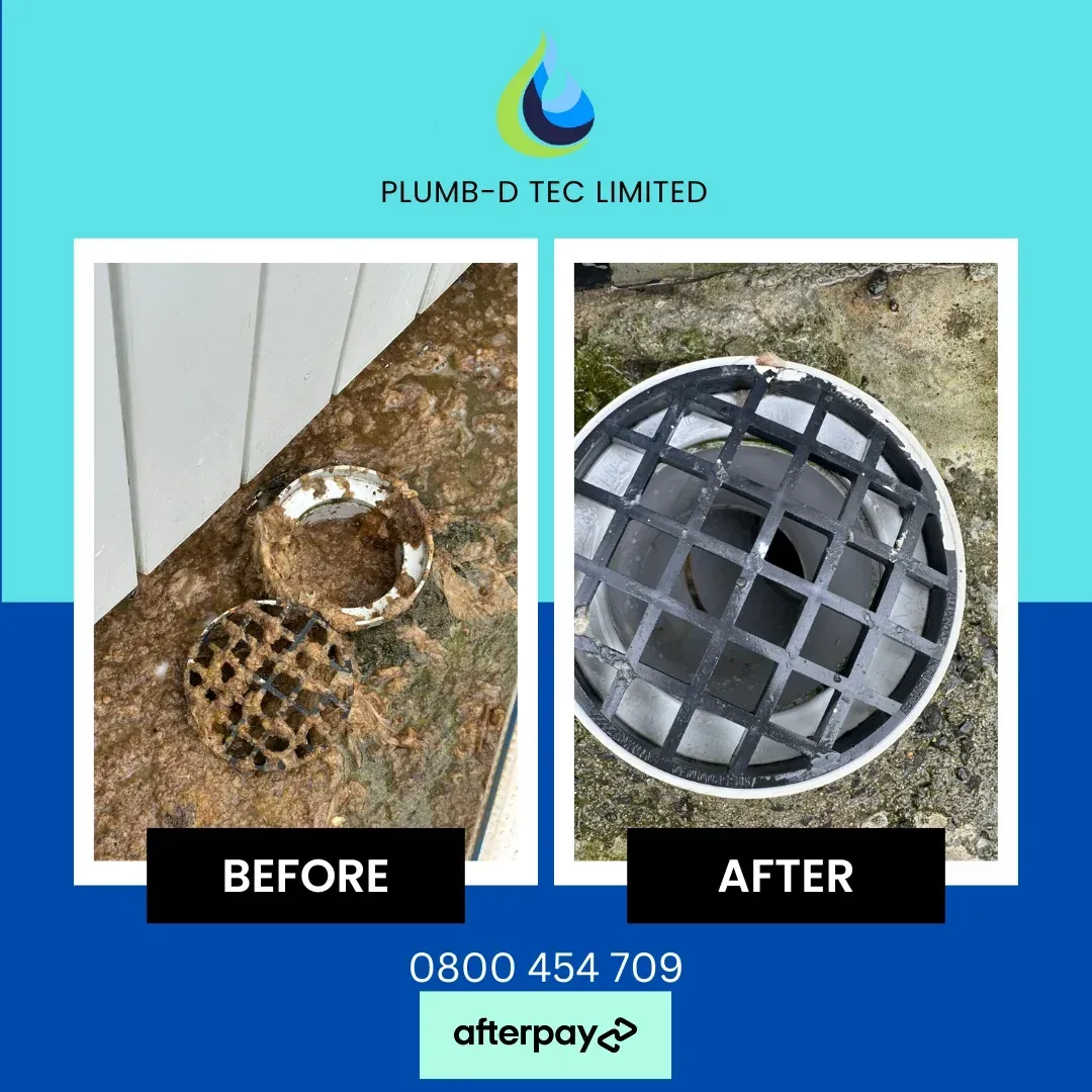 Blocked drain before and after - Plumb-D Tec Auckland
