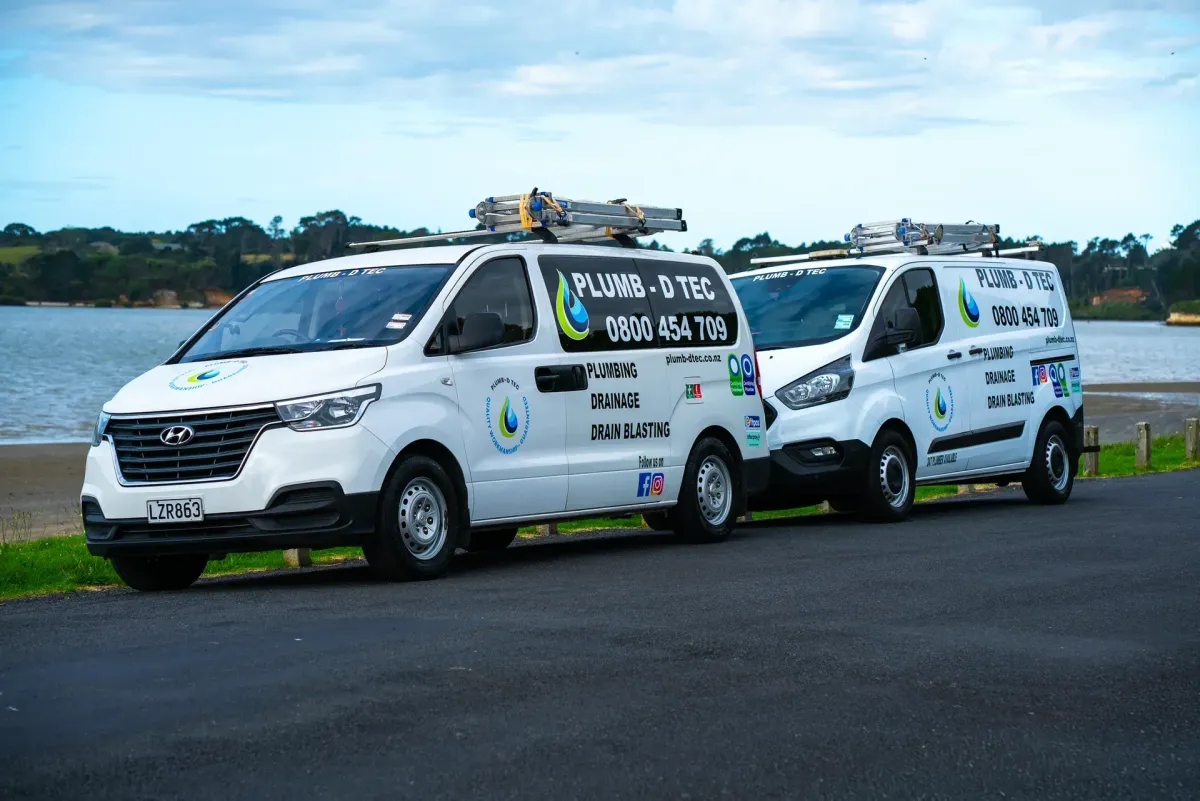 Plumb-D Tec fleet vans ready for gas fitting jobs across Auckland