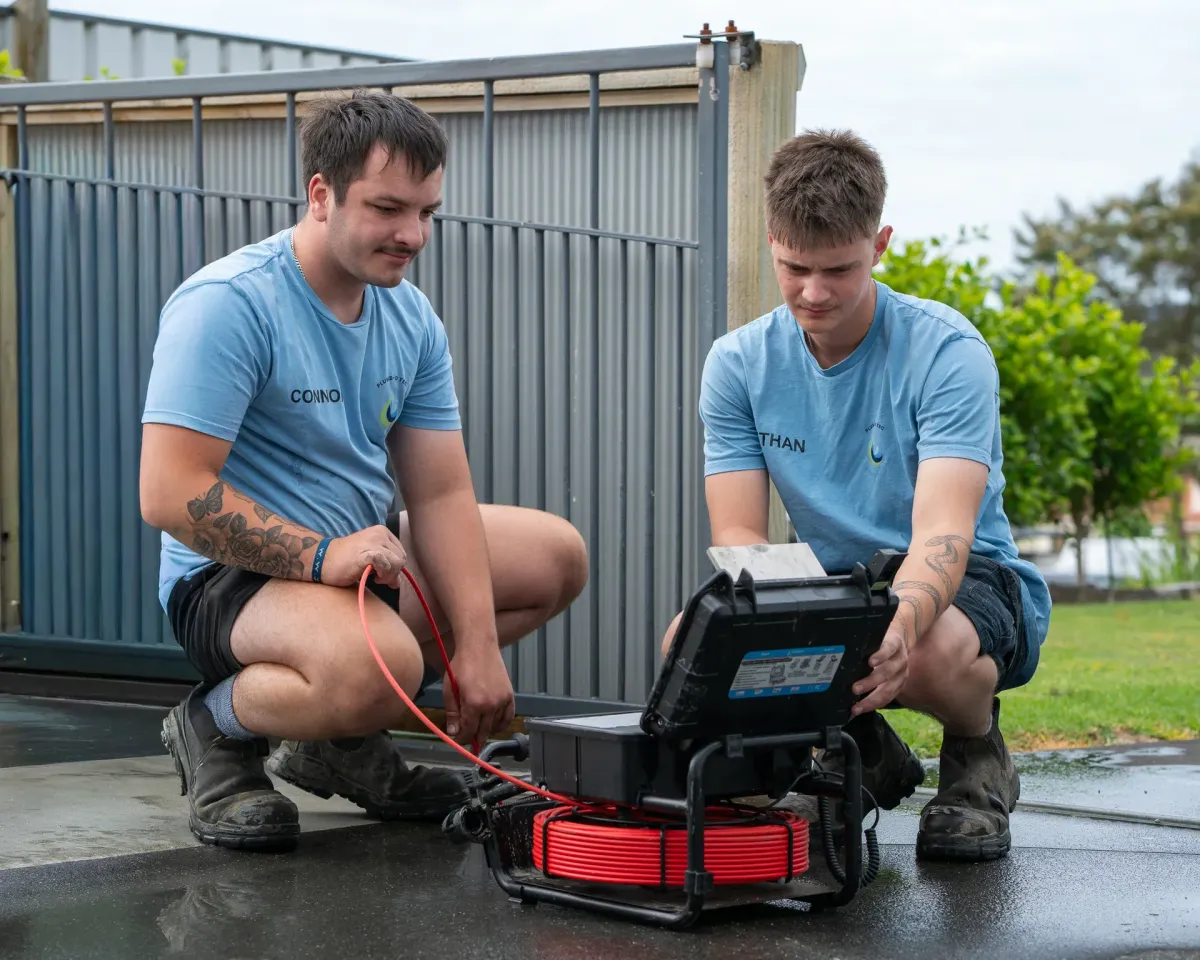 Plumb-D Tec team on a plumbing job in Auckland